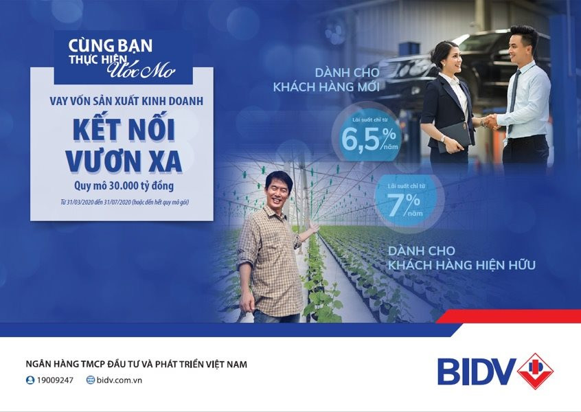 BIDV cho vay lãi suất từ 6,5% hỗ trợ duy trì sản xuất kinh doanh