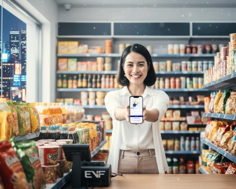 A person holding a phone in a grocery store AI-generated content may be incorrect.