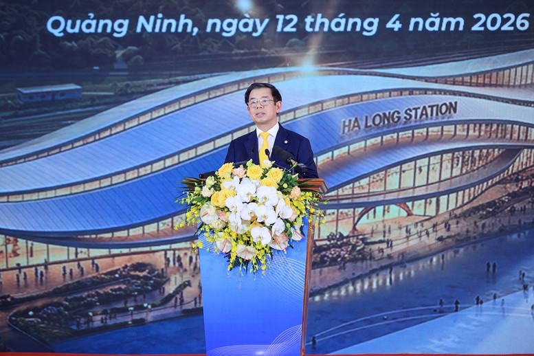 Thủ tướng Lê Minh Hưng dự lễ khởi công tuyến đường sắt tốc độ cao Hà Nội-Quảng Ninh- Ảnh 4.