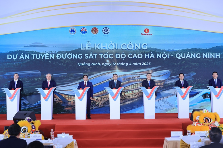 Thủ tướng Lê Minh Hưng dự lễ khởi công tuyến đường sắt tốc độ cao Hà Nội-Quảng Ninh- Ảnh 2.