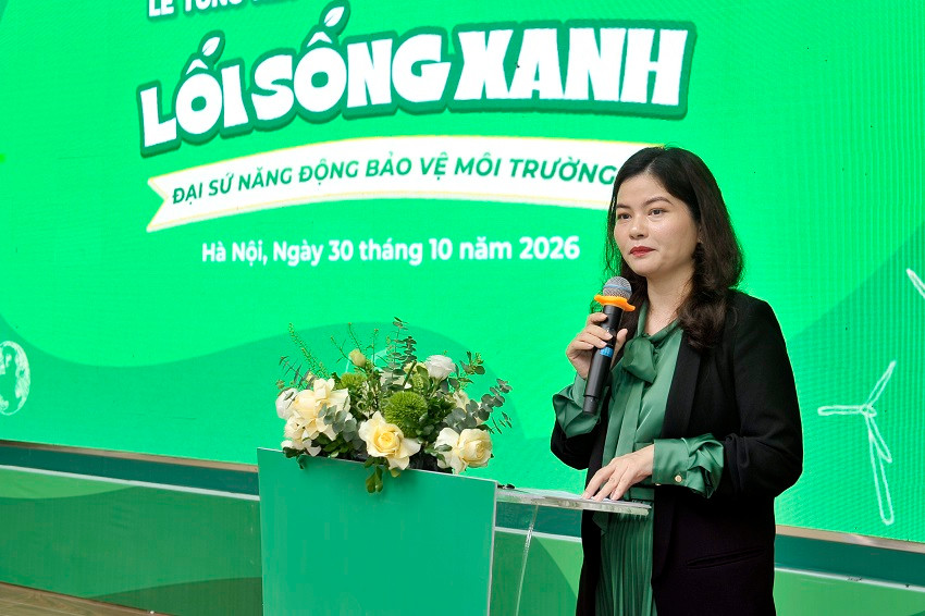Bà Lê Thị Hoài Thương, Giám đốc Đối ngoại, Nestlé Việt Nam phát biểu tại sự kiện