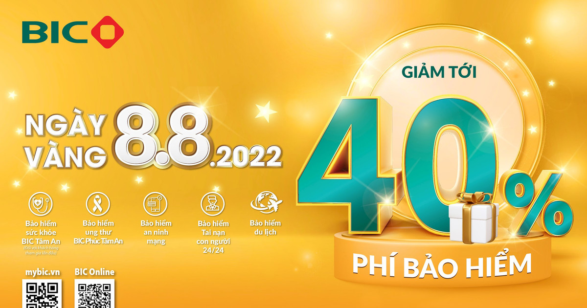 Ngày vàng 8/8: Bùng nổ ưu đãi tới 40% tại BIC