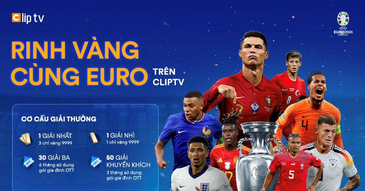 Bán kết Euro 2024 đến gần, tham gia nhận thưởng cực to từ chương trình “Rinh vàng cùng ClipTV”