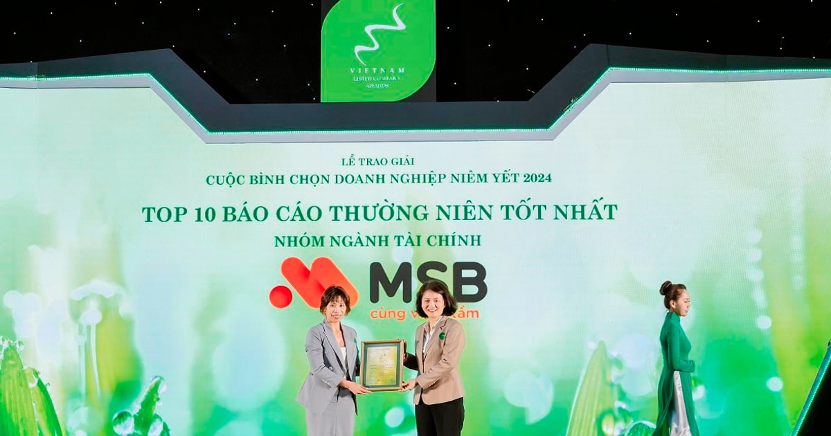 Năm thứ 2 liên tiếp MSB lọt Top 10 Báo cáo thường niên tốt nhất nhóm ngành tài chính