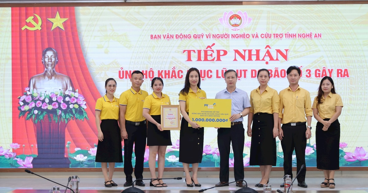 PVcomBank hỗ trợ nhân dân Nghệ An 1 tỷ đồng khắc phục hậu quả bão số 3