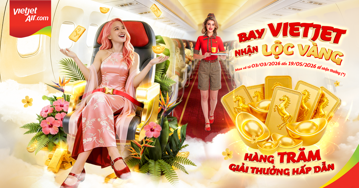 Bay Vietjet đầu năm, rước lộc vàng may mắn