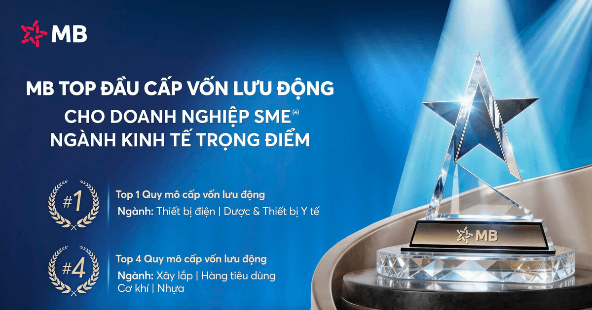 MB – Ngân hàng top đầu Quy mô dư nợ cho vay ngắn hạn đối với doanh nghiệp SME thuộc ngành kinh tế trọng điểm