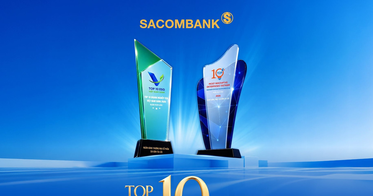 Sacombank vào Top 10 Ngân hàng Đổi mới sáng tạo và Top 10 Ngân hàng ESG Việt Nam 2026