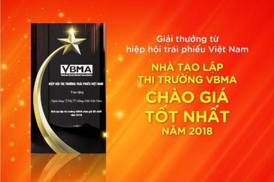 MSB đoạt giải thưởng “Nhà tạo lập thị trường trái phiếu chào giá tốt nhất” 2018