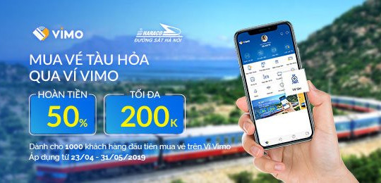 Triển khai dịch vụ mua vé tàu trực tiếp trên Ví điện tử VIMO.VN