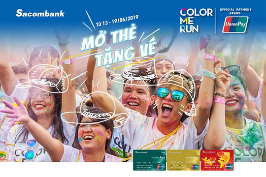 Nhận vé Color Me Run khi mở thẻ Sacombank UnionPay