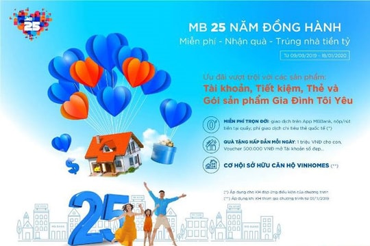MB 25 năm đồng hành - Miễn phí - Nhận quà - Trúng nhà tiền tỷ