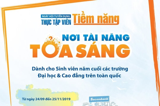 Sacombank tuyển dụng 700 thực tập viên tiềm năng năm 2020