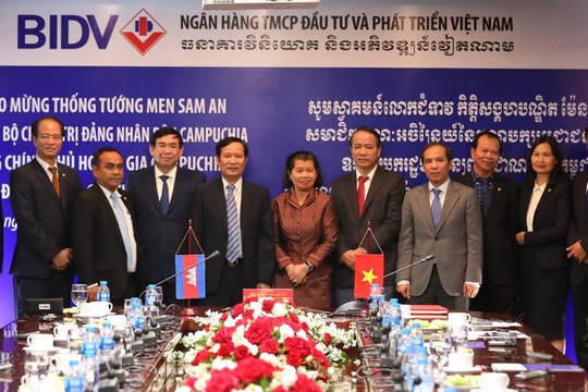 Phó Thủ tướng Chính phủ Hoàng gia Campuchia Men Sam An thăm và làm việc tại BIDV