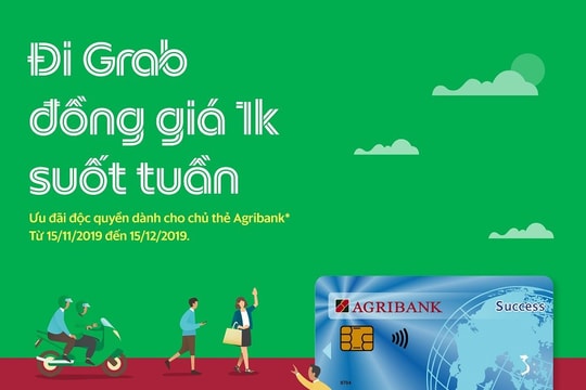 Cùng thẻ Agribank đi Grab 1.000 đồng suốt tuần