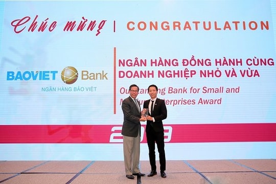 BaoViet Bank nhận giải thưởng Ngân hàng đồng hành cùng doanh nghiệp nhỏ và vừa năm 2019