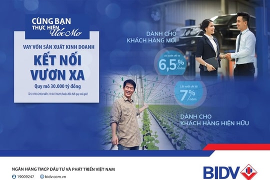 BIDV - Cho vay duy trì sản xuất kinh doanh mùa Covid 19, lãi suất từ 6,5%/năm