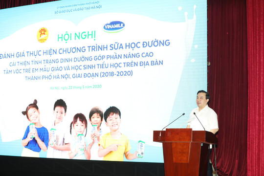 Hơn 1 triệu trẻ mẫu giáo và học sinh tiểu học tại Hà Nội được thụ hưởng Sữa tươi học đường