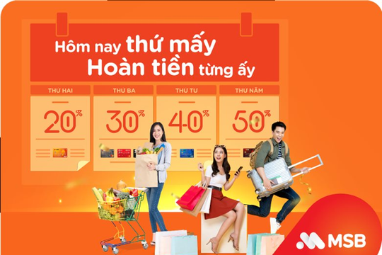 MSB ưu đãi khách hàng chi tiêu thẻ tín dụng quốc tế