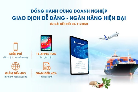 Sacombank dành hơn 8 tỷ đồng ưu đãi phí cho doanh nghiệp và cá nhân