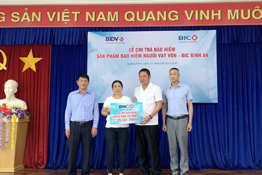 BIC chi trả hơn 2 tỷ đồng tiền bảo hiểm cho khách hàng vay vốn tại Quảng Nam