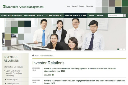 Quản lý quỹ Manulife Investment bị xử phạt