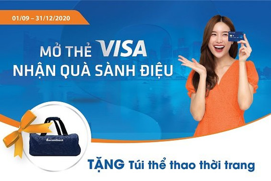 Mở mới thẻ tín dụng Sacombank Visa được tặng túi thể thao thời trang 
