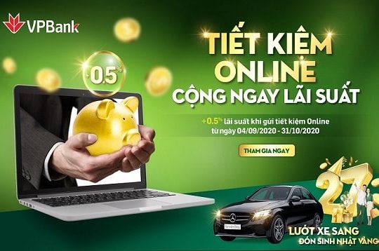 VPBank tặng thêm 0,5% lãi suất cho khách hàng gửi tiết kiệm online