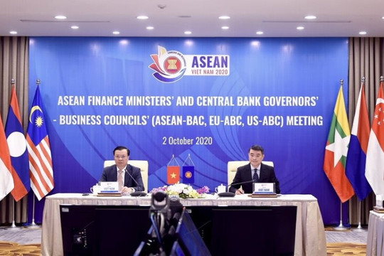 Thống đốc NHNN Lê Minh Hưng đồng chủ trì cuộc họp trực tuyến với Thống đốc NHTW, Bộ trưởng Tài chính ASEAN và Hội đồng doanh nghiệp EU, Hoa Kỳ, ABAC