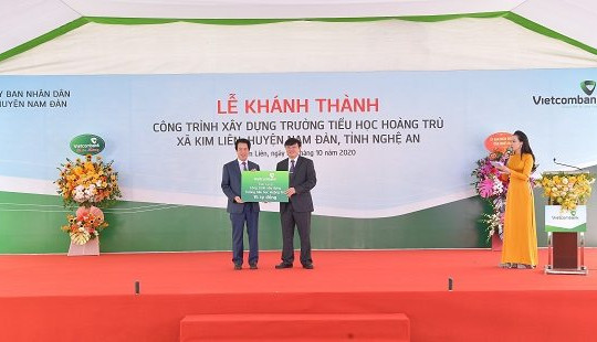 Vietcombank xây dựng trường cho học sinh trên quê hương Chủ tịch Hồ Chí Minh
