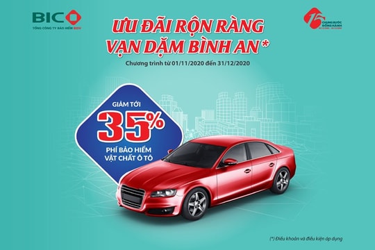Ưu đãi hấp dẫn dành tặng khách hàng mua bảo hiểm ô tô tại BIC