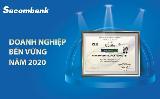 Sacombank được vinh danh trong Top 100 Doanh nghiệp bền vững năm 2020