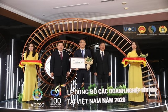 Ngân hàng Shinhan được vinh danh trong Top 100 doanh nghiệp bền vững Việt Nam năm 2020