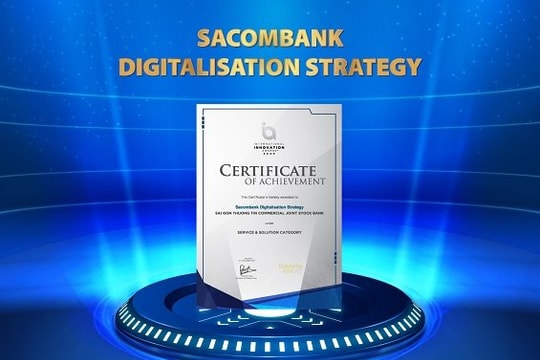 Sacombank nhận giải thưởng về chiến lược chuyển đổi số