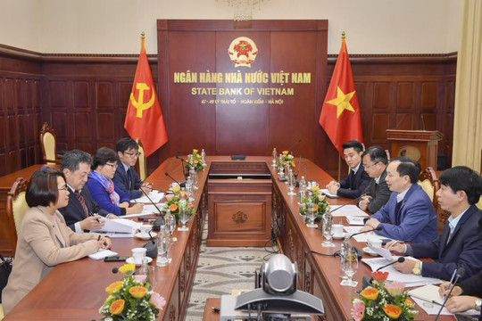 Phó Thống đốc Thường trực NHNN Đào Minh Tú tiếp Trưởng Đại diện Văn phòng JICA tại Việt Nam
