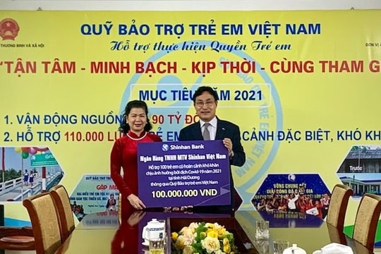 Ngân hàng Shinhan hỗ trợ trẻ em chịu ảnh hưởng của dịch COVID-19 tại tỉnh Hải Dương