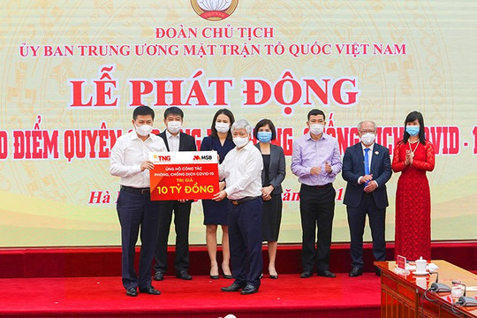 MSB và TNG Holdings Việt Nam ủng hộ 30 tỷ đồng cho Quỹ Phòng chống dịch COVID-19