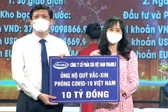 Vinamilk ủng hộ 10 tỷ đồng vào Quỹ Vắc-xin phòng COVID-19