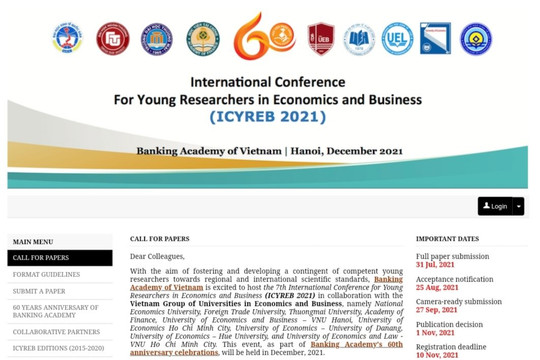 Hội thảo quốc tế các nhà khoa học trẻ ICYREB 2021