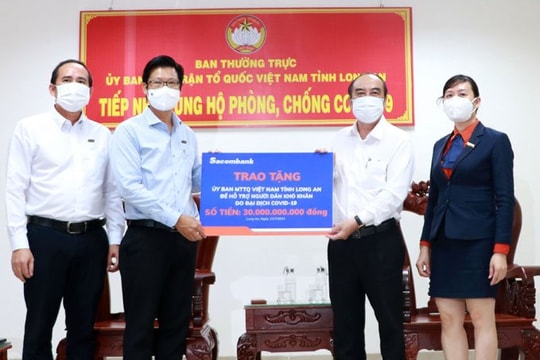 Sacombank ủng hộ 30 tỷ đồng hỗ trợ người dân khó khăn do COVID-19 tại Long An