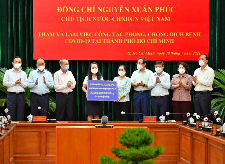 Sacombank tiếp tục ủng hộ 50 tỷ đồng phòng, chống COVID-19