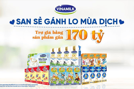 Vinamilk triển khai chương trình hỗ trợ quà tặng để trợ giá mùa dịch lên đến gần 170 tỷ đồng