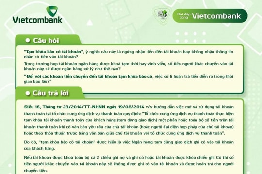 “Tạm khóa báo có” nghĩa là gì?