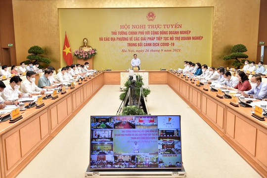 Thủ tướng chủ trì Hội nghị tìm giải pháp tiếp tục hỗ trợ doanh nghiệp