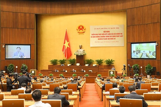 Thực hiện kết luận của Bộ Chính trị về định hướng Chương trình Xây dựng pháp luật nhiệm kỳ Quốc hội Khóa XV
