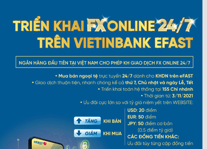 VietinBank đi đầu về cung cấp dịch vụ mua - bán ngoại tệ trực tuyến tại Việt Nam