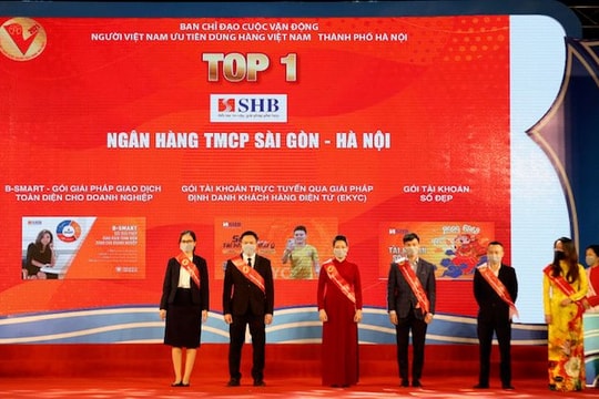 Nhiều sản phẩm của SHB được vinh danh “Top 1 Hàng Việt Nam được người tiêu dùng yêu thích nhất năm 2021”