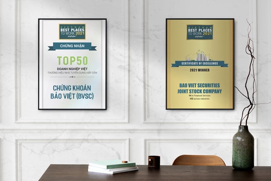 Chứng khoán Bảo Việt được vinh danh Top 100 nơi làm việc tốt nhất Việt Nam 2021