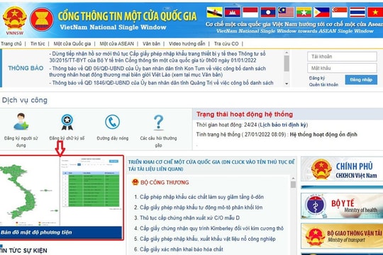 Triển khai chức năng cảnh báo chống ùn tắc hàng hóa tại các cửa khẩu đường bộ