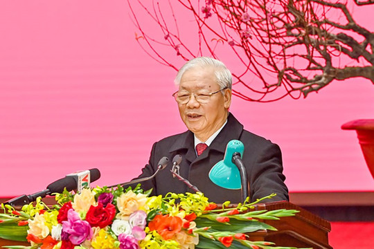 Tổng Bí thư Nguyễn Phú Trọng chúc Tết Đảng bộ, chính quyền, quân và dân Thủ đô